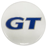 Empi 9671 Wheel Cap/Horn Button Sticker, GT Logo White/Blue 43mm - Moore Parts