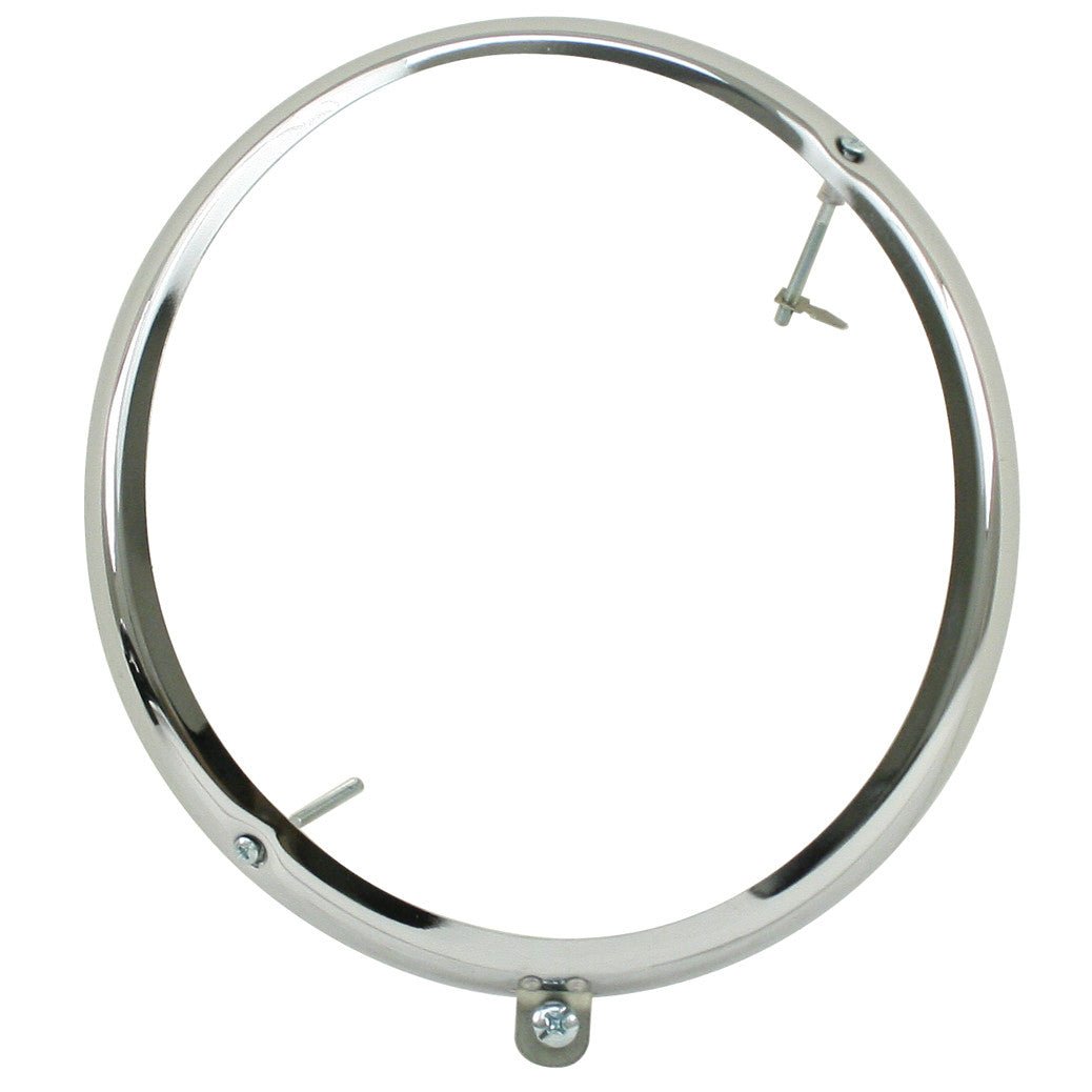 Empi 98 - 2060 Early Vw Bug Chrome Headlight Ring 1950 - 1966, Screws Top/Bottom - Moore Parts