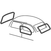 Empi 98 - 4543 - B Stock Window Rubber Kit, Vw Bug 1965 - 1971/Super Beetle 1971, 4 Pc - Moore Parts