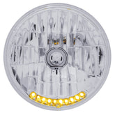 Halogen Crystal Headlight Bulb 7" Round 65/55W 10 Auxiliary Led Lights - Moore Parts