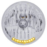 Halogen Crystal Headlight Bulb 7" Round 65/55W 10 Auxiliary Led Lights - Moore Parts