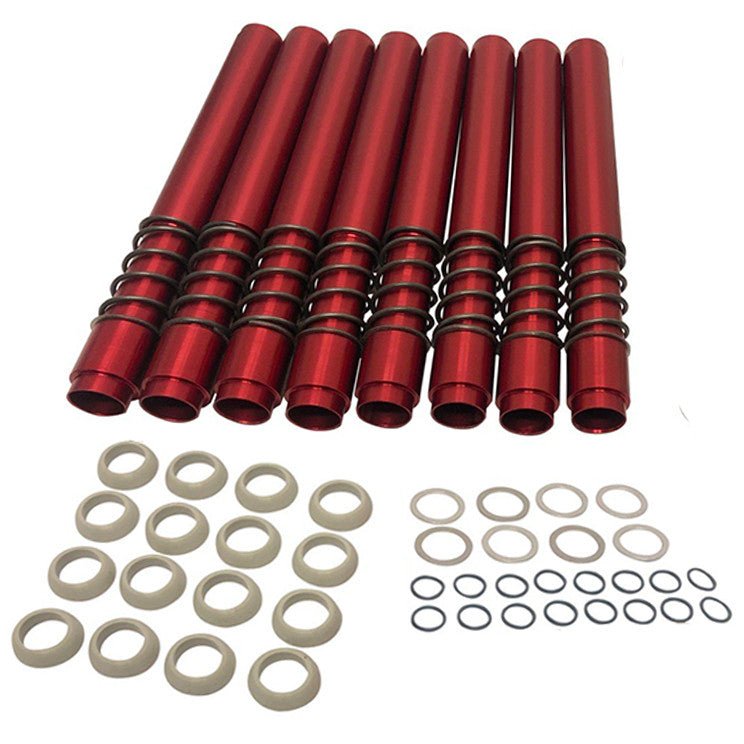 JayCee Vw Bug Pushrod Tubes, Leak Proof. Red Anodized Finish. Set Of 8 - Moore Parts