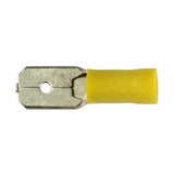 K4 1/4" Yellow Male Slide On Terminal For 10 - 12 Gauge Wire/Qty 100 Pack - Moore Parts