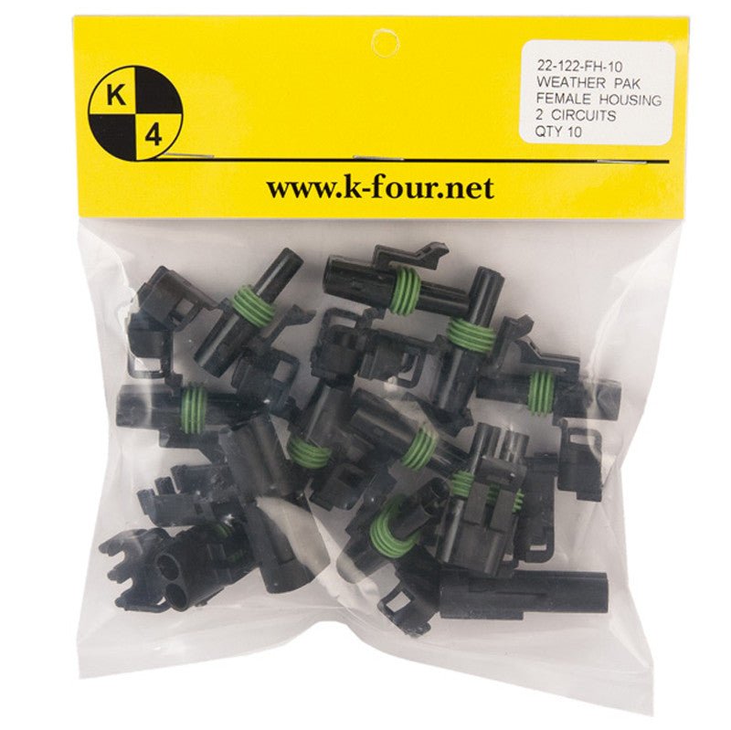 K4 2 Circuit Weather Pak Connector Housing (Female Side) USA Made, 10 Pack - Moore Parts