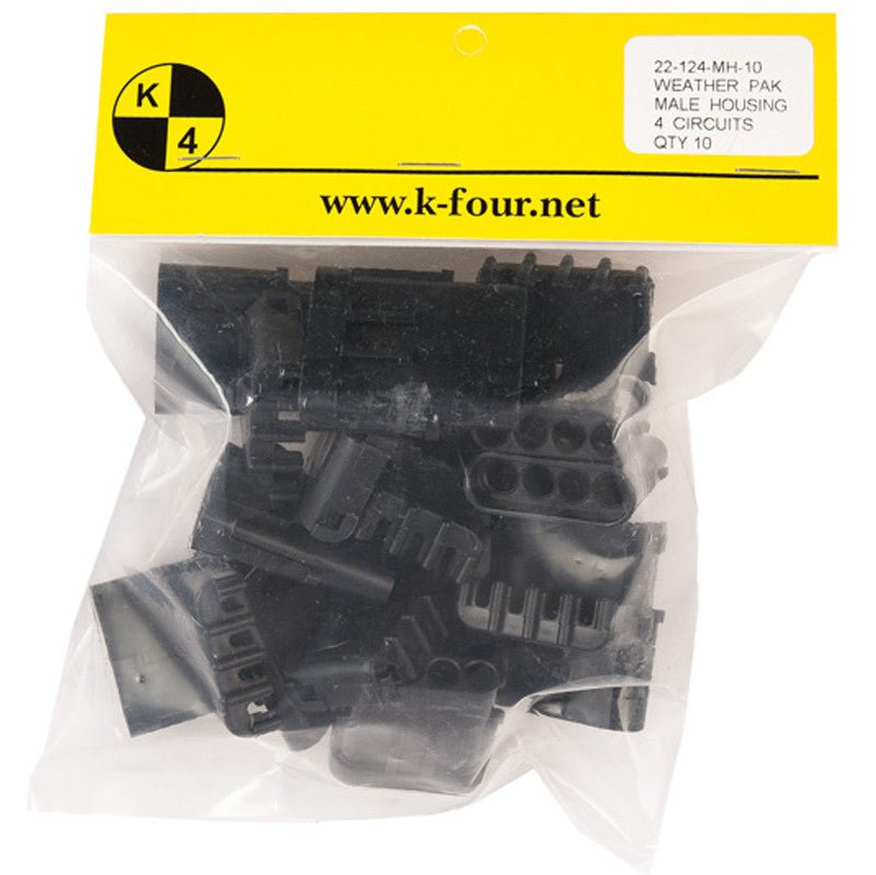K4 4 Circuit Weather Pak Connector Housing (Male Side) USA Made, 10 Pack - Moore Parts