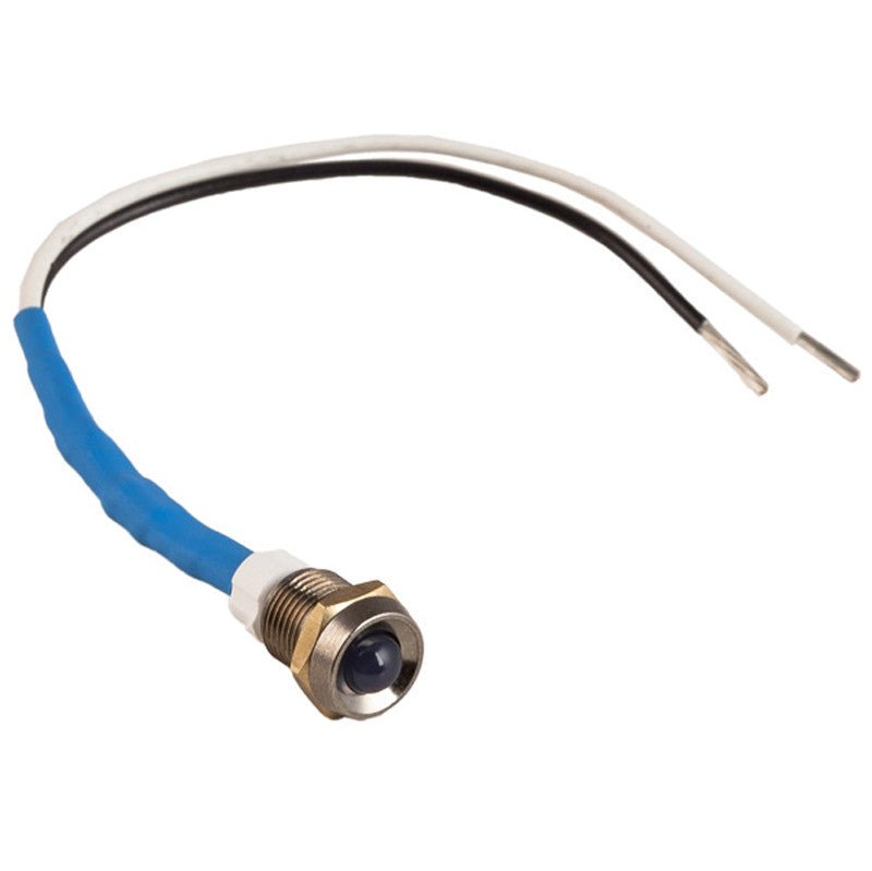K4 Blue 12V LED Indicator Light W/Chrome Bezel .328" Mounting Hole 17 - 106 - Moore Parts