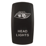 K4 Engraved - 2 "HEAD LIGHTS" Contura Switch Actuator For II, III, V Switch Bodies - Moore Parts