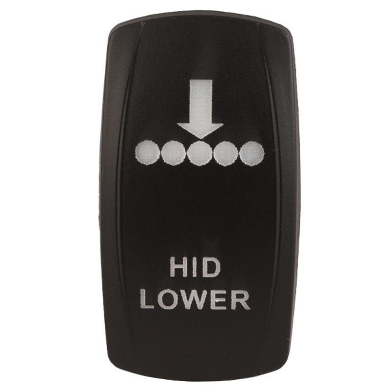 K4 Engraved - 2 "HID LOWER" Contura Switch Actuator For II, III, V Switch Bodies - Moore Parts