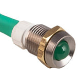 K4 Green 12V LED Indicator Light W/Chrome Bezel .328" Mounting Hole 17 - 101 - Moore Parts