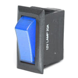 K4 Rectangular Button Single Pole Rocker Switch With Blue "On" Light - Moore Parts