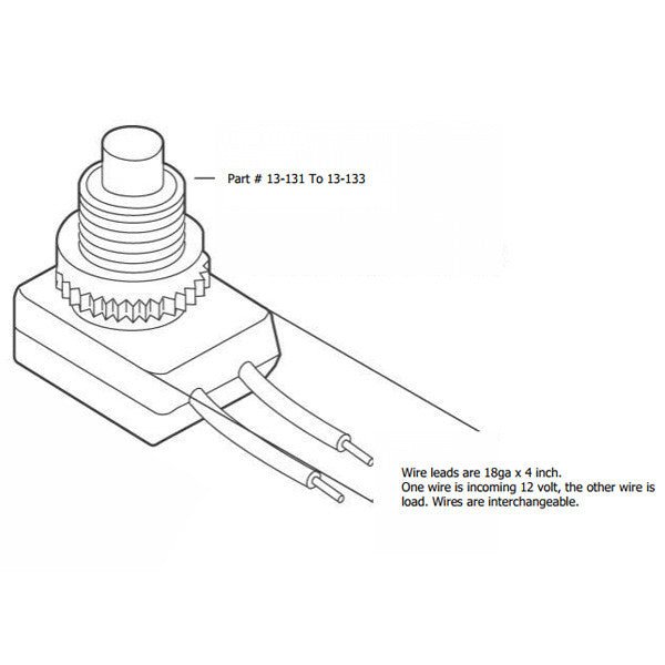 K4 Red Mini Push Button On - Momentary Off Triple Sealed Switch 12V 5Amp 13 - 133 - R - Moore Parts