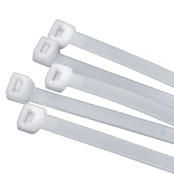 K4 Self Locking Tie Wrap, 11" White Nylon Zip Tie. Qty 25 Per Pack - Moore Parts