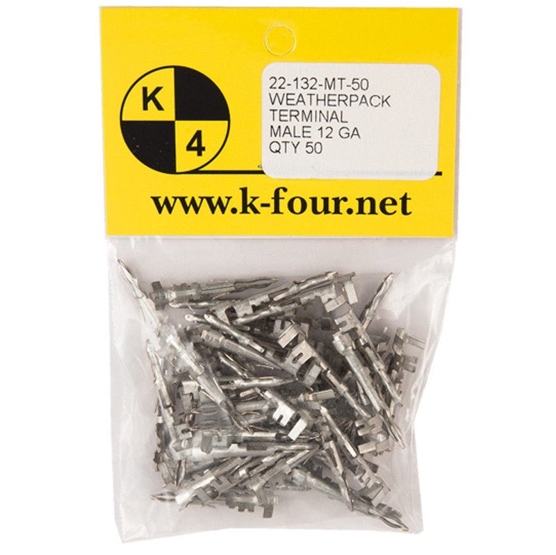 K4 Weather Pak 12 Gauge Terminal Pin (Male Side), F/Weather Paks, 50 Pack - Moore Parts