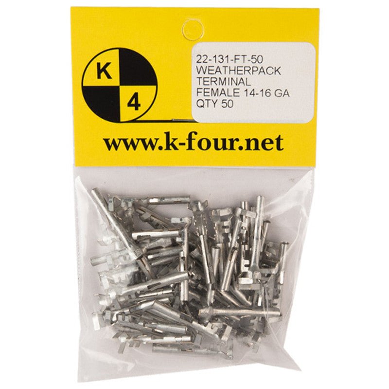 K4 Weather Pak 14 - 16 Gauge Terminal Pin (Female Side), F/Weather Paks, 50 Pack - Moore Parts