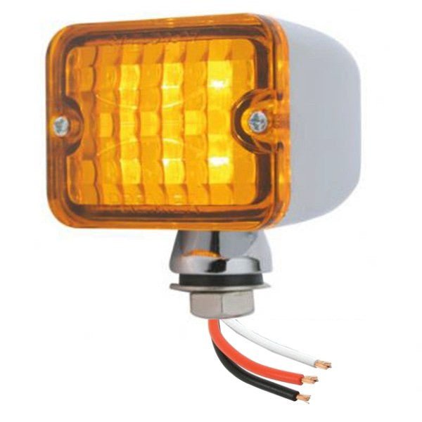 Led Mini Tail Lights. Chrome Housing With Amber Lens, Pair - Moore Parts