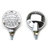 LED Off - Road Lights, Clear Lens Amber Lights & Chrome Housing, Pair - Moore Parts
