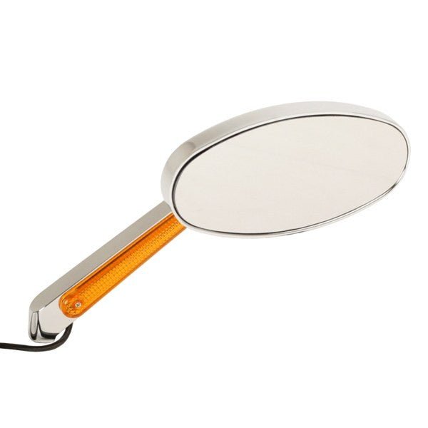 Manx Buggy Chrome Sideview Oval Mirror With LED Amber Light - Moore Parts