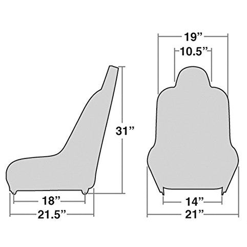 Pair - Empi 62 - 2752 Race Trim Suspension Hi - Back Seats - Black Vinyl/Black Vinyl - Moore Parts