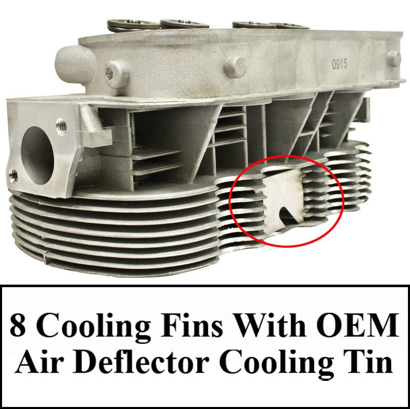 PAIR Empi 98 - 1356 - B Stock Vw Bug Dual Port Cylinder Head 35.5 X 32 Valves 85.5 - Moore Parts