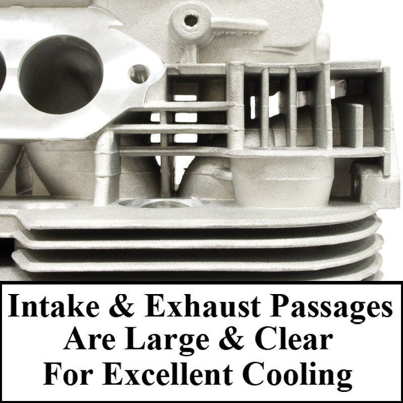 PAIR Empi 98 - 1356 - B Stock Vw Bug Dual Port Cylinder Head 35.5 X 32 Valves 85.5 - Moore Parts