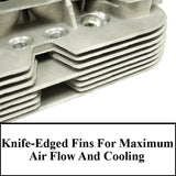 PAIR Empi 98 - 1356 - B Stock Vw Bug Dual Port Cylinder Head 35.5 X 32 Valves 85.5 - Moore Parts