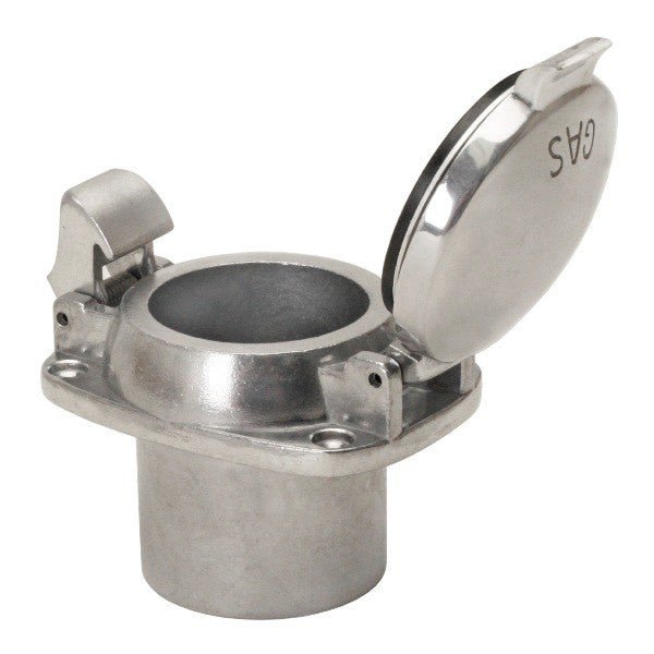 Polished Aluminum Flip Top Fuel Filler Cap With 4 Bolt Mounting Flange - Moore Parts