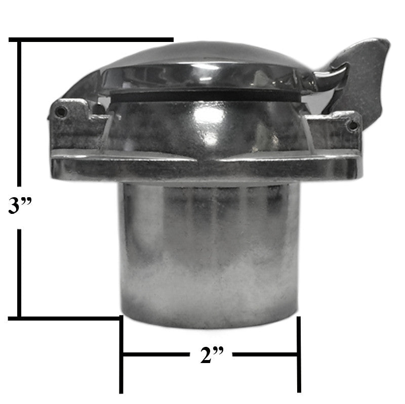 Polished Aluminum Flip Top Fuel Filler Cap With 4 Bolt Mounting Flange - Moore Parts