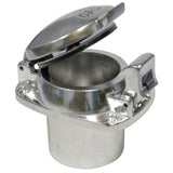 Polished Aluminum Flip Top Fuel Filler Cap With 4 Bolt Mounting Flange - Moore Parts