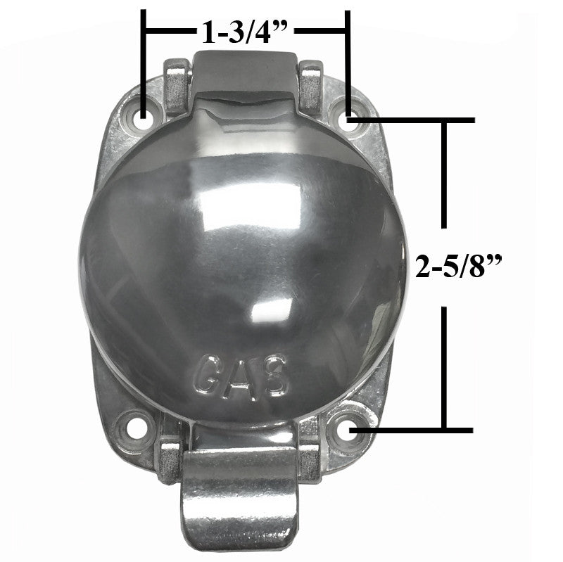 Polished Aluminum Flip Top Fuel Filler Cap With 4 Bolt Mounting Flange - Moore Parts