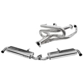 RACING USE ONLY! Stainless Steel 1 - 3/4" Merged Exhaust Header W/Dual Muffler - Moore Parts
