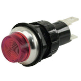Red Dash Light With Chrome Bezel Ring 1" Mounting Hole - Moore Parts