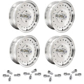 Set Of 4 15" X 5 - 1/2" Vw Bug 4 Lug Polished Empi Smoothie Wheels & Lug Bolts - Moore Parts