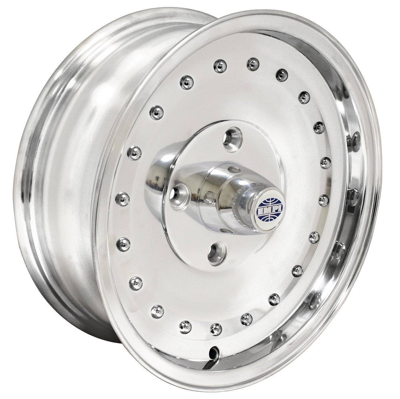 Set Of 4 15" X 5 - 1/2" Vw Bug 4 Lug Polished Empi Smoothie Wheels & Lug Bolts - Moore Parts