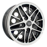 Set Of 4 15" X 5 - 1/2" Vw Bus 5 Lug Black Empi Cosmo Wheels & Lug Bolts - Moore Parts