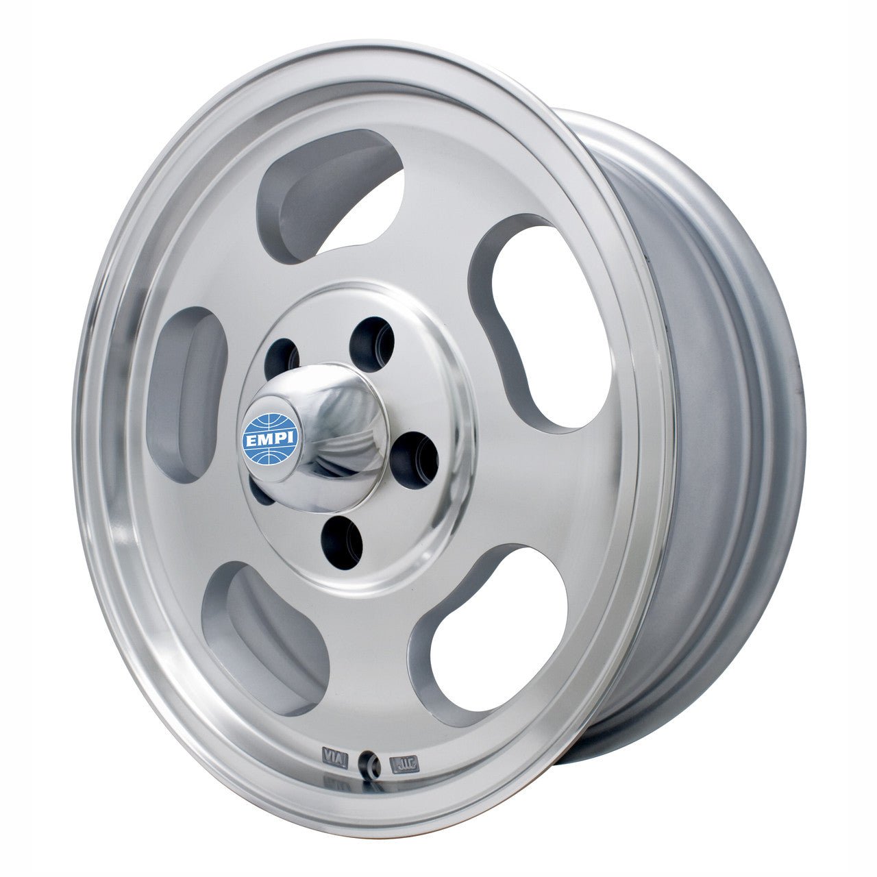 Set Of 4 15" X 5 - 1/2" Vw Bus 5 Lug Machine Finish Empi Dish Wheels & Lugs - Moore Parts