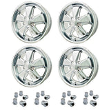 Set Of 4 17" x 7" Porsche 5 Lug Chrome Empi 911 Alloy Wheels & Lugs - Moore Parts