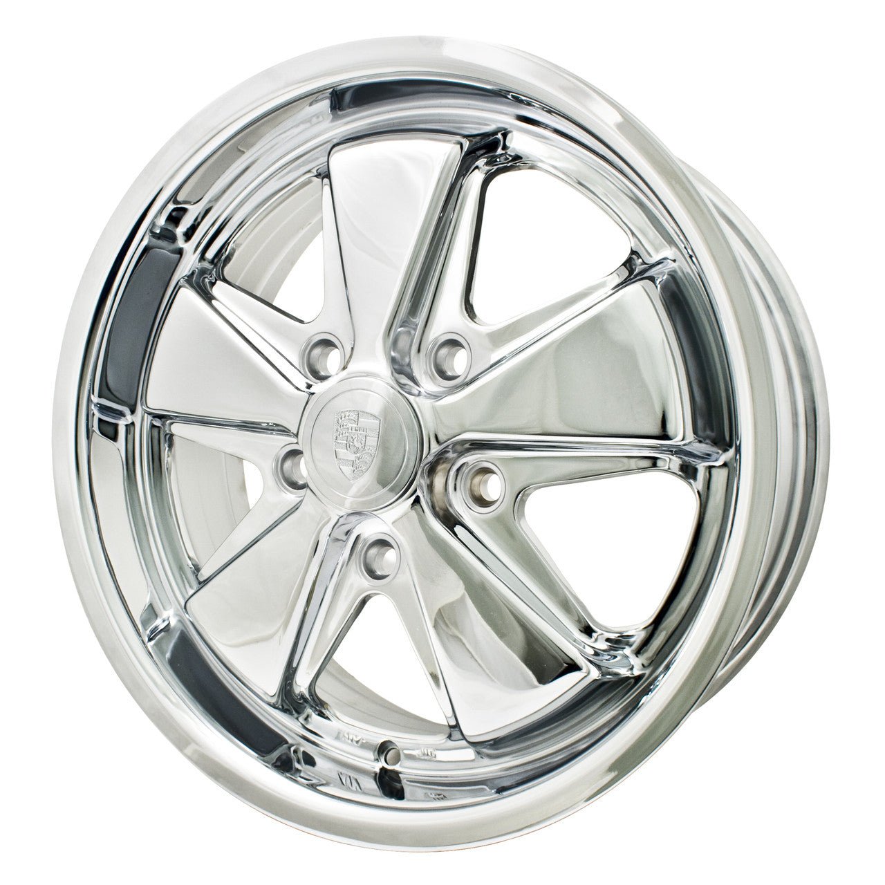 Set Of 4 17" x 7" Porsche 5 Lug Chrome Empi 911 Alloy Wheels & Lugs - Moore Parts