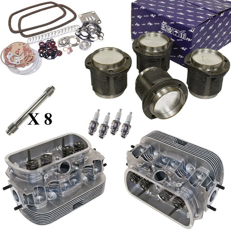 Single Port 1600cc Air - cooled Vw Bug Engine Rebuild Kit, Top End Heads / Pistons - Moore Parts