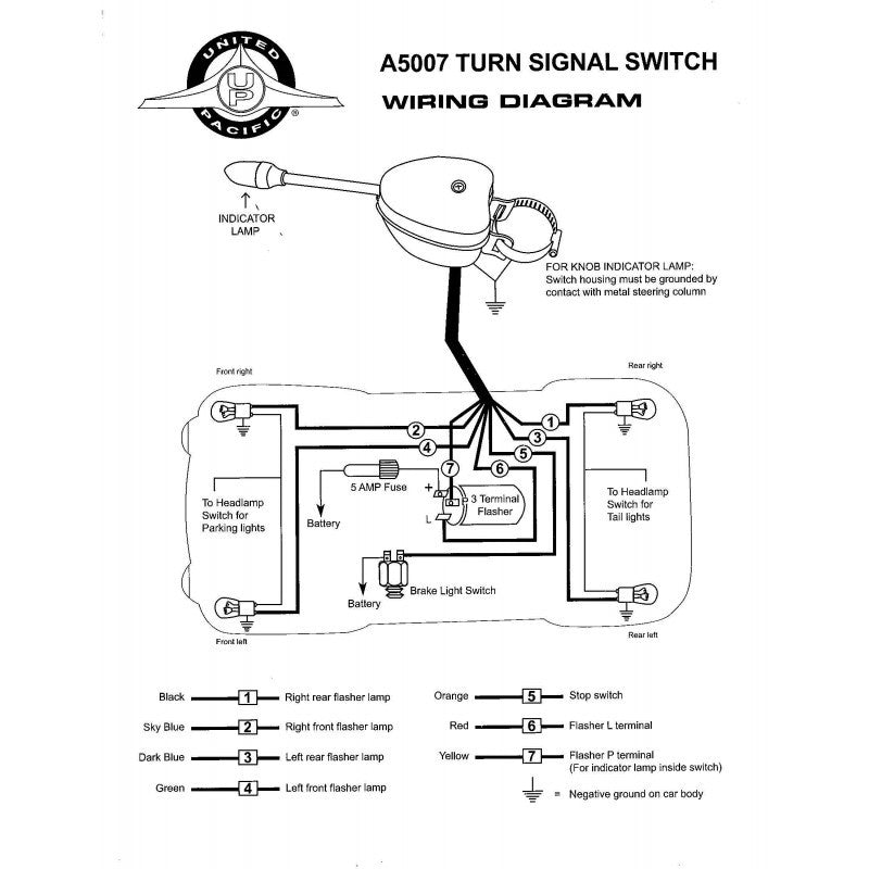 Universal Chrome Turn Signal Switch With Indicator Light Tip - Moore Parts