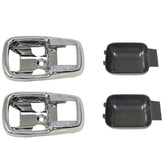 Vw Bug Chrome Inside Door Pull Opener Trim W/Black Finger Plates. 1967 - 79 Pair - Moore Parts