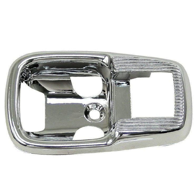 Vw Bug Chrome Inside Door Pull Opener Trim W/Black Finger Plates. 1967 - 79 Pair - Moore Parts