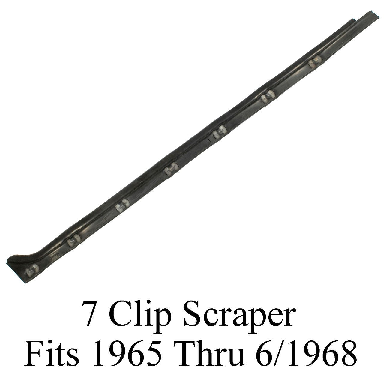 Vw Bug Door Rubber F/Roll Up Window Glass, 7 Clip Scraper Seal. 1965 - 6/1968 - Moore Parts