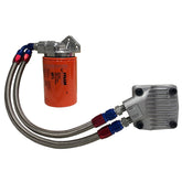 Vw Bug Full Flow Oil Filter System, Blue/Red AN Fittings - SS Hose - Dished Cam - Moore Parts