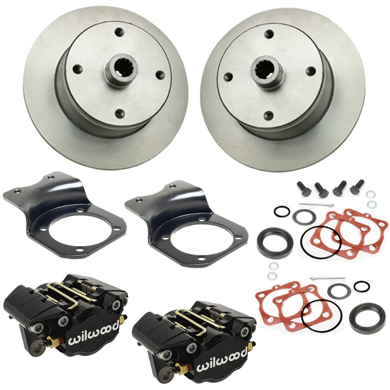 Vw Bug Rear Black Wilwood Disc Brake Kit 1968 - 1979, 4 Lug Vw Pattern - Moore Parts