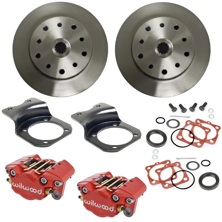 Vw Bug Rear Red Wilwood Disc Brake Kit 1958 - 1967, 5 Lug Porsche/Chevy Pattern - Moore Parts