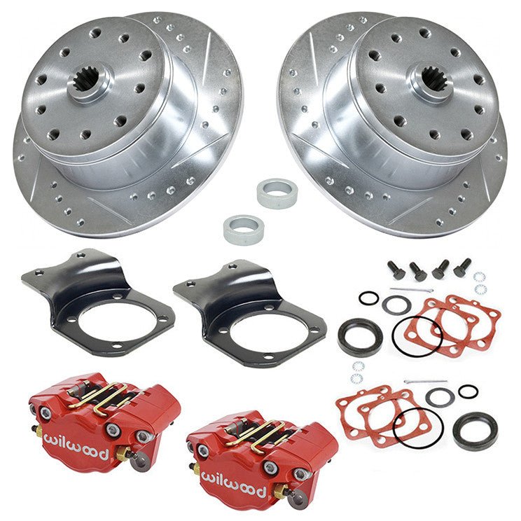 Vw Bug Rear Red Wilwood Disc Brake Kit 1958 - 77, 5 Lug Porsche/Chevy Pattern - Moore Parts