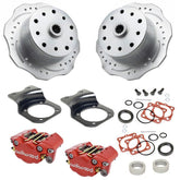 Vw Bug Rear Red Wilwood Disc Brake Kit 1968 - 1977, Scalloped Brake Rotors 5 Lug Porsche/Chevy Pattern - Moore Parts
