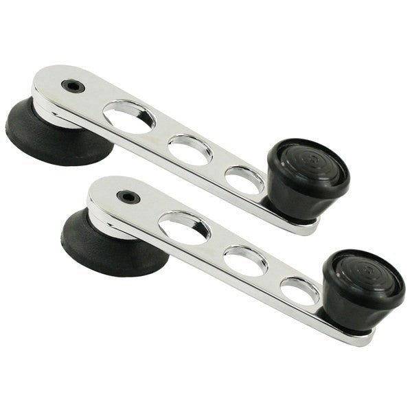 Vw Bug Window Winder 1968 - 79. Custom Chrome With Black Trim, Pair - Moore Parts