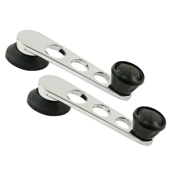 Vw Bug Window Winder To 1967. Custom Chrome With Black Trim, Pair - Moore Parts