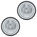 7" Crystal Headlight W/White LED Halo Ring, 9007 Bulb & H4 Adapter, Pair - Moore Parts